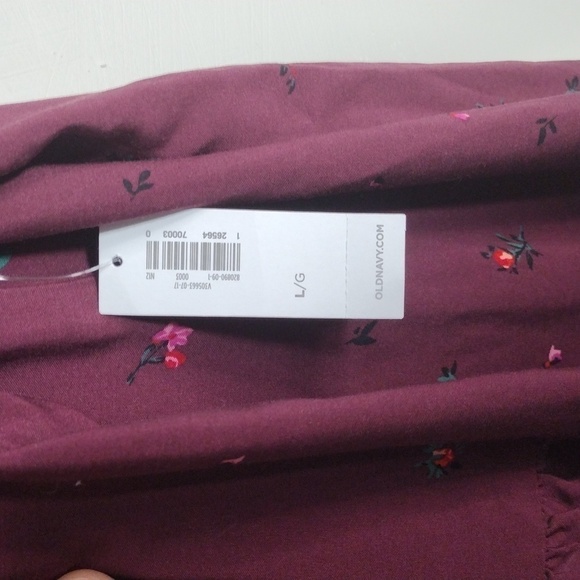 Nwt Old Navy Maroon Dress Long Bell Sleeves Size L - Picture 7 of 11